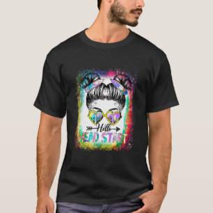 Hallo Head Start Gefärbte Krawatte Messy Bun Kids T-Shirt