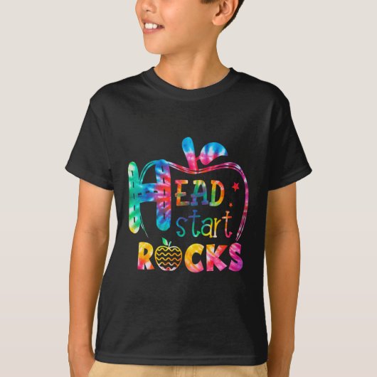 Hallo Head Start Rock Gefärbte Krawatte Zurück zur T-Shirt (Vorderseite)