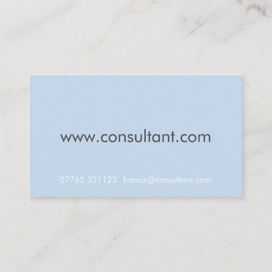 Hallo hellblaue Visitenkarte (Rückseite)