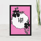 Hallo! – Helle Florale Grußkarte Karte (Vorderseite)