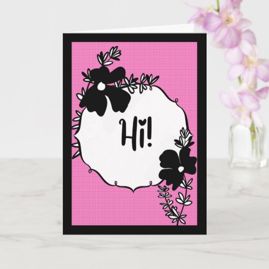 Hallo! – Helle Florale Grußkarte Karte (Orchidee)