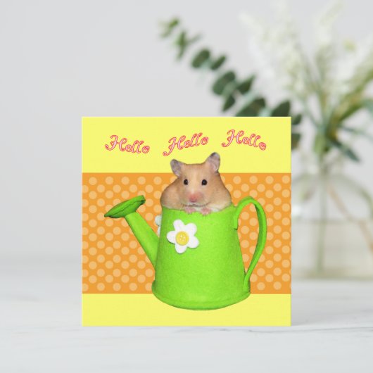 Hallo Hello Hamster Einladung (Stehend Vorderseite)