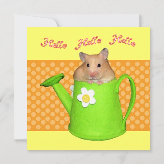 Hallo Hello Hamster Einladung (Vorderseite)