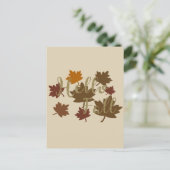 Hallo Herbst Aquarellfarbe Herbst Blätter Oktober Postkarte (Stehend Vorderseite)