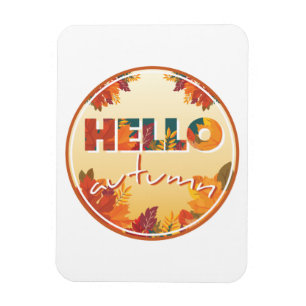 Hallo Herbst, Aufkleber, Handy, Kissen Magnet