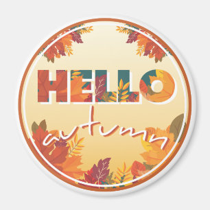 Hallo Herbst, Aufkleber, Handy, Kissen Magnet