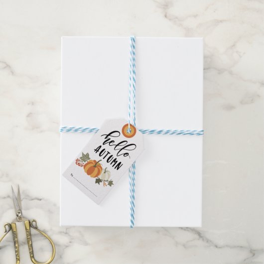 Hallo Herbst, Autumn Pumpkin Thema Geschenktasten Geschenkanhänger (Mit Garn)