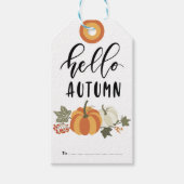 Hallo Herbst, Autumn Pumpkin Thema Geschenktasten Geschenkanhänger (Vorderseite)