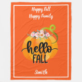 Hallo Herbst Autumn Text und Farbe anpassen Fleecedecke (Vorderseite)