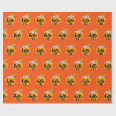 Hallo Herbst Autumn Text und Farbe anpassen Geschenkpapier (Flach)
