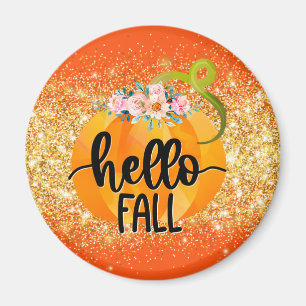 Hallo Herbst Autumn Text und Farbe anpassen Magnet