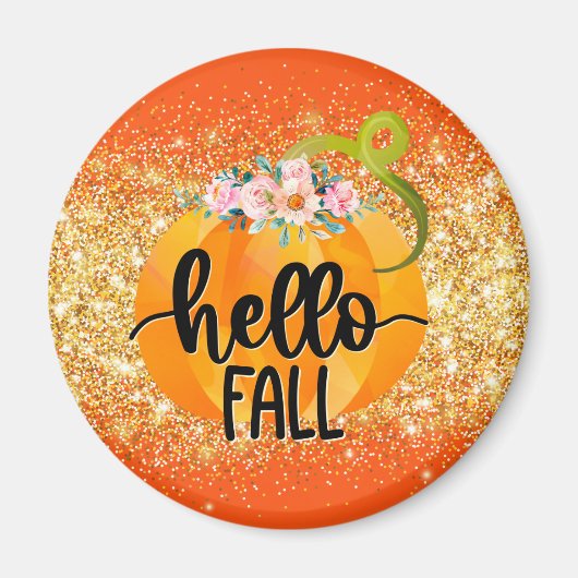 Hallo Herbst Autumn Text und Farbe anpassen Magnet (Vorne)