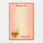 Hallo Herbst Autumn Text und Farbe anpassen Post-it Klebezettel (Vorderseite)