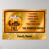 Hallo Herbst Autumn Text und Farbe anpassen Poster (Vorne)