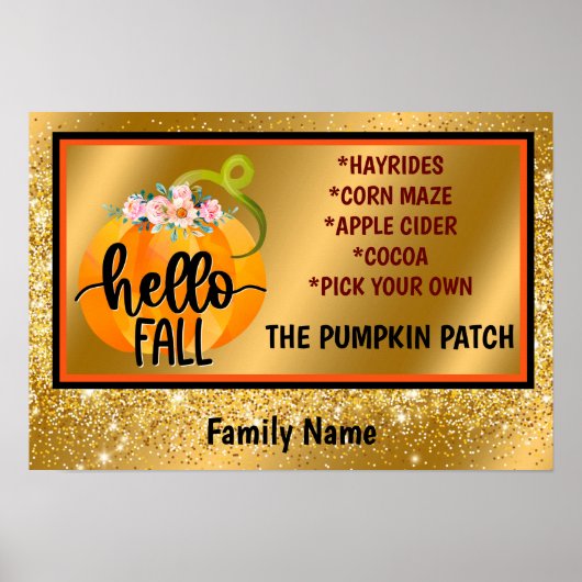 Hallo Herbst Autumn Text und Farbe anpassen Poster (Vorne)