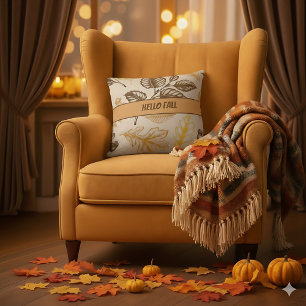 Hallo Herbst Braun Orange Blätter - Farmhouse Herb Kissen