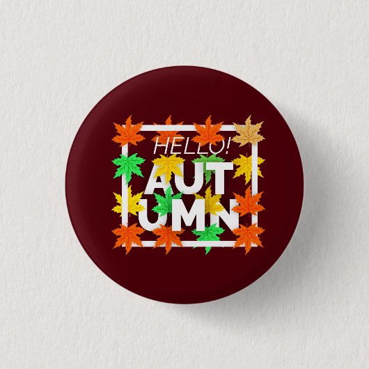 Hallo Herbst Button (Vorderseite)