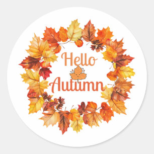 Hallo Herbst – Cozy Fall-Saison-Design Runder Aufkleber