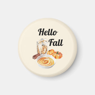 Hallo Herbst Dekoration mit Pumpkins und Zimt Magnet
