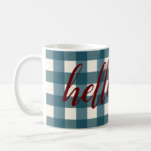 Hallo Herbst Eleganter Herbst Rote Navy Bio Kaffeetasse (Links)