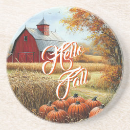 Hallo Herbst Erntedank Landhäuser Pumpkins Getränkeuntersetzer