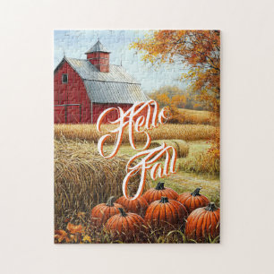 Hallo Herbst Erntedank Landhäuser Pumpkins Puzzle