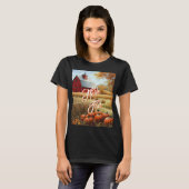 Hallo Herbst Erntedank Landhäuser Pumpkins T-Shirt (Vorne ganz)