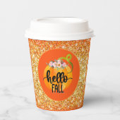 Hallo Herbst Farbe anpassen Pappbecher (Vorderseite)