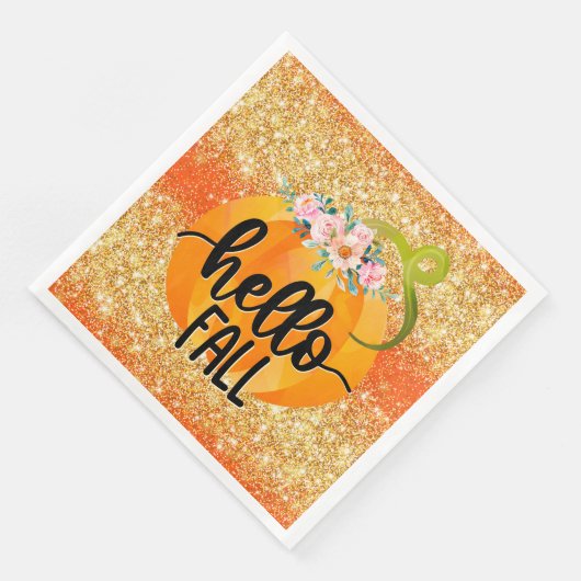 Hallo Herbst Farbe anpassen Serviette (Ecke)