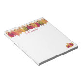 Hallo Herbst farbenfrohe Blätter Glühlichter Notizblock (angewinkelt)