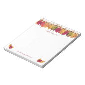 Hallo Herbst farbenfrohe Blätter Glühlichter Notizblock (Rotiert)