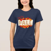 Hallo Herbst farbenfroher Herbst Blätter Grafik Fr Tri-Blend Shirt (Vorderseite)