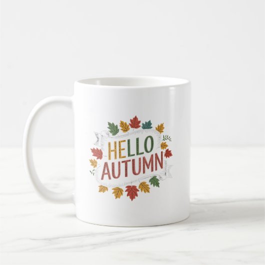 Hallo Herbst! - Farbige Herbstlaube Kaffeetasse (Links)