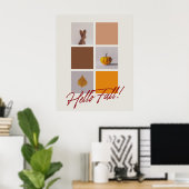 Hallo Herbst-Foto-Collage-Ästhetik 24"x30" Poster (Heimbüro)