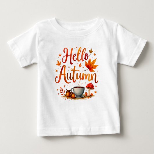 Hallo Herbst, gemütliche Nostalgie Baby T-shirt (Vorderseite)