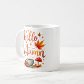 Hallo Herbst, gemütliche Nostalgie Kaffeetasse (Vorderseite Links)