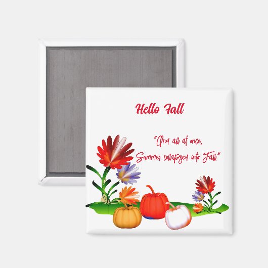 Hallo Herbst Grüne Blätter Kürbis Magnet (Vorderseite/Rückseite)