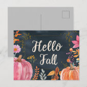 Hallo Herbst Grußkarte mit Blume Postkarte (Vorne/Hinten)