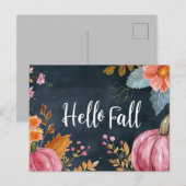 Hallo Herbst Grußkarte mit Blume Postkarte (Vorne/Hinten)
