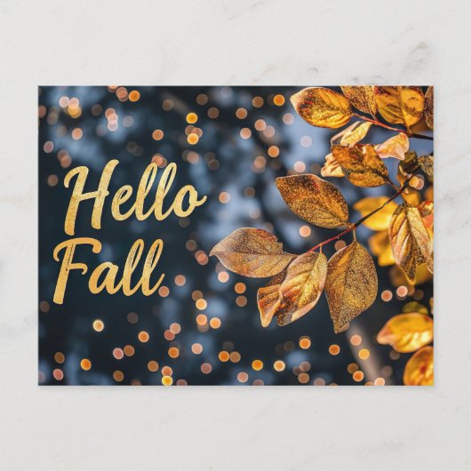 Hallo Herbst Grußkarte mit Blume Postkarte (Vorderseite)