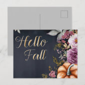 Hallo Herbst Grußkarte mit Blume Postkarte (Vorne/Hinten)