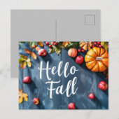 Hallo Herbst Grußkarte mit Blume Postkarte (Vorne/Hinten)