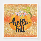 Hallo Herbst Herbst Anpassen Farbe Serviette (Vorderseite)