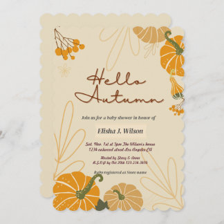 Hallo Herbst Herbst Babydusche Geburtstagsparty in Einladung