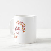 Hallo Herbst Herbst Blätter - Gemütlicher saisonal Kaffeetasse (Vorderseite Links)