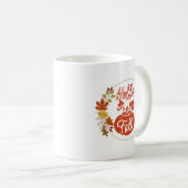 Hallo Herbst Herbst Blätter mit Kürbis Kaffeemasch Kaffeetasse (VorderseiteRechts)