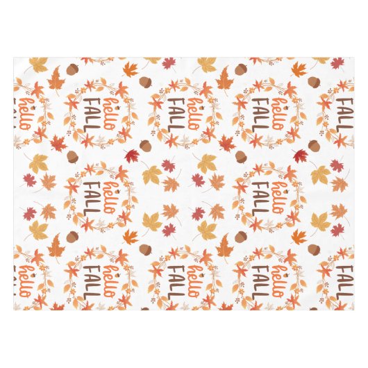 Hallo Herbst Herbst Blätter Nahtloses Muster Tischdecke (Vorderseite (Horizontal))