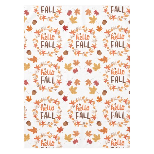 Hallo Herbst Herbst Blätter Nahtloses Muster Tischdecke (Vorderseite)