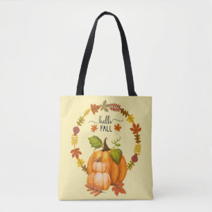 Hallo Herbst Herbst Blätter Pumpkins überall Tasche