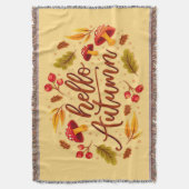 Hallo Herbst Herbst Mushroom Herbstfarbe Blätter Decke (Vorderseite Vertikal)